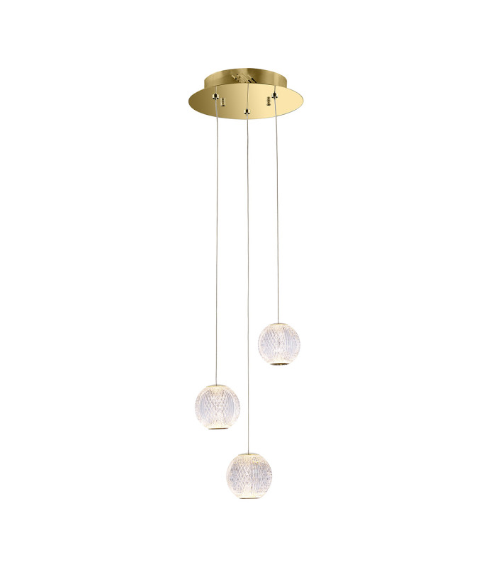 Rosario Cluster Pendant Ceiling Light Gold 3000K Warm White 3xLED-1