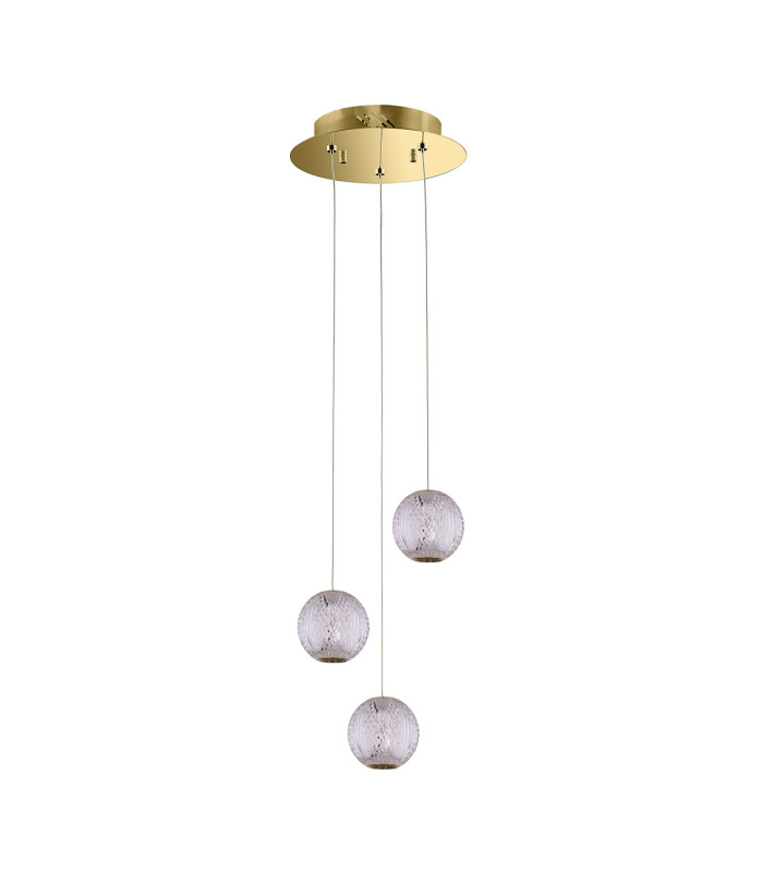 Rosario Cluster Pendant Ceiling Light Gold 3000K Warm White 3xLED-2