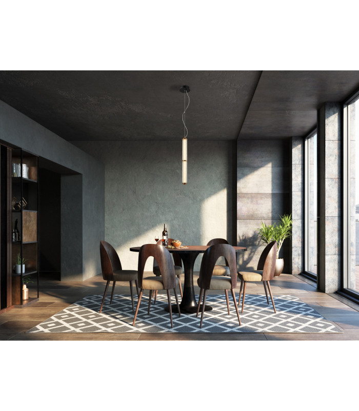 Sanpo 60cm Slim Pendant Ceiling Light Black 3000K Warm White-5
