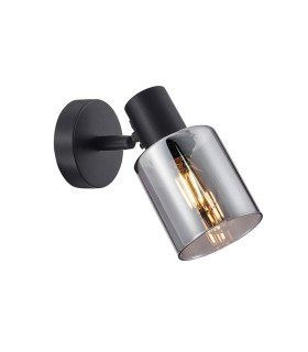 Santia Single Spotlight Black with Smoked Glass-1