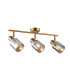 Santia Ceiling Spotlight Bar Brass Grey Glass Shade 3xE14-1