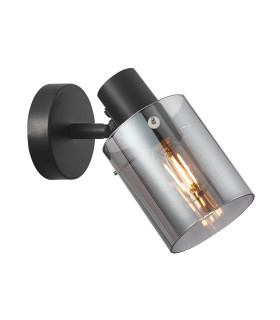 Sardo Single Spotlight Black Smoked with Smoked Glass-1