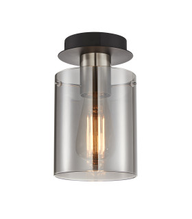 Sardo Cylindrical Ceiling Light Satin Nickel-1