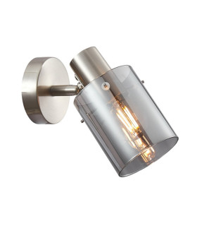 Sardo Single Spotlight Silver Smoked with Smoked Glass-1