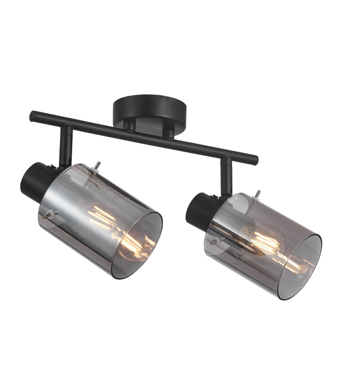 Sardo Twin Ceiling Spotlight Black Smoked 2xE14-1