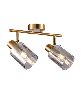 Sardo Twin Ceiling Spotlight Brass Smoked 2xE14-1