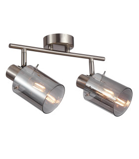 Sardo Twin Ceiling Spotlight Silver Smoked 2xE14-1