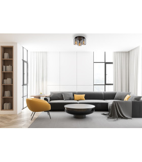 Sardo Shade Cluster Ceiling Light Black 3xE27-5