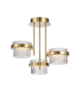 Tiara Multi Arm Semi Flush Ceiling Lamp Gold With Shine 3000K Warm White 3xLED-1