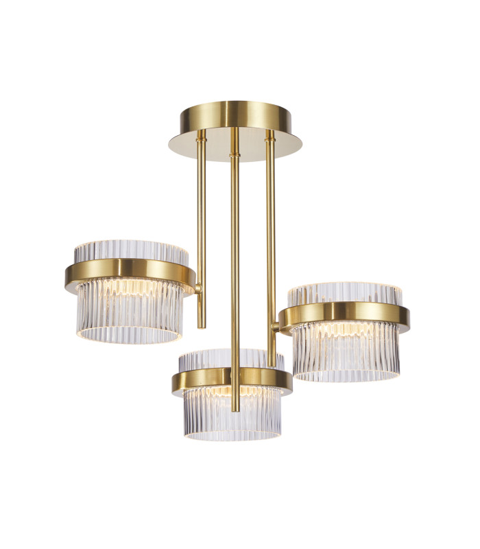 Tiara Multi Arm Semi Flush Ceiling Lamp Gold With Shine 3000K Warm White 3xLED-1