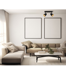 Tino Twin Ceiling Spotlight Black Gold 2xGU10-5