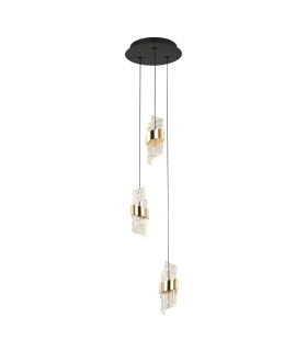 Tonga Cluster Pendant Ceiling Light Black Gold 3000K Warm White 3xLED-1