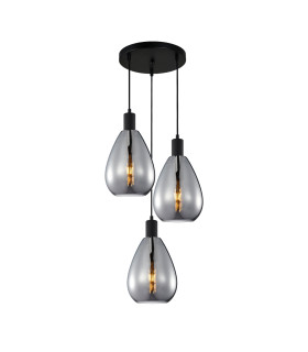 Zulo Cluster Pendant Ceiling Light Black 3xE27-1