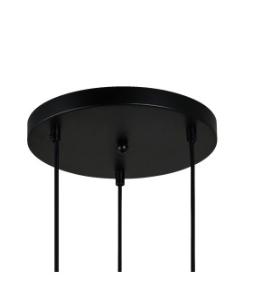 Zulo Cluster Pendant Ceiling Light Black 3xE27-3