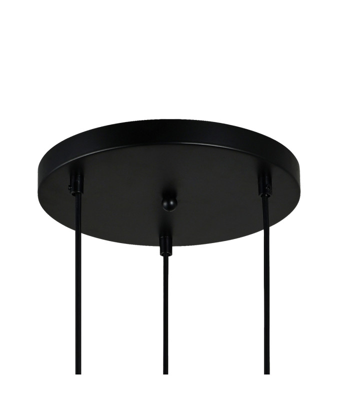 Zulo Cluster Pendant Ceiling Light Black 3xE27-3