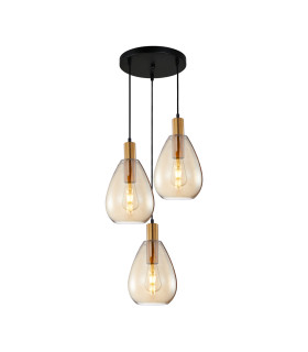 Zulo Cluster Pendant Ceiling Light Brass 3xE27-1