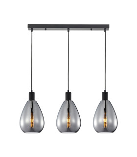 Zulo Bar Pendant Ceiling Light Black 3xE27-1
