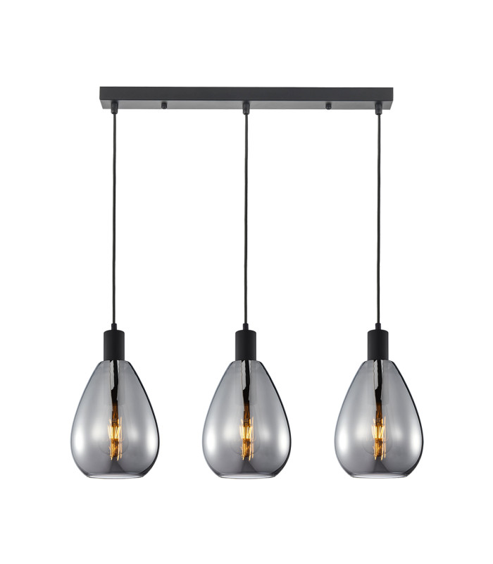 Zulo Bar Pendant Ceiling Light Black 3xE27-1