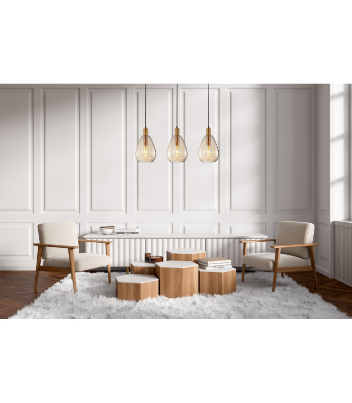 Zulo Bar Pendant Ceiling Light Brass 3xE27-5