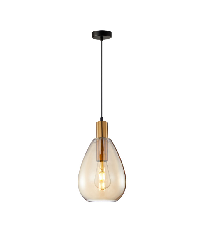 Zulo Teardrop Dome Pendant Ceiling Light Brass-1