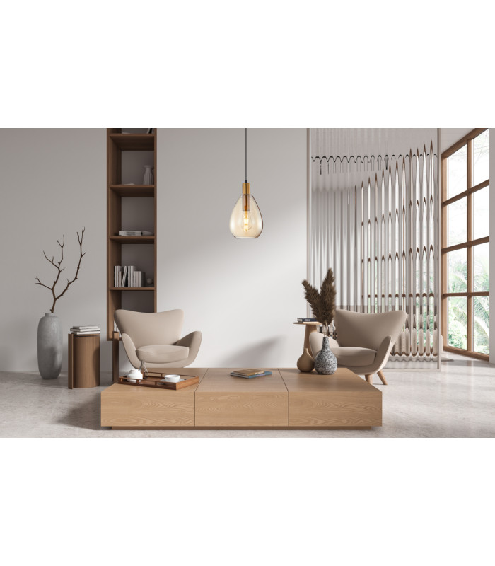 Zulo Teardrop Dome Pendant Ceiling Light Brass-5