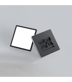 Aleria 23cm Flush Ceiling Light Black Front 2800/4000/6000K-2