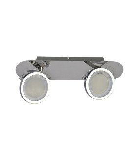 Alessio LED Semi Flush Ceiling Light Chrome 3000K Warm White 2xLED-1