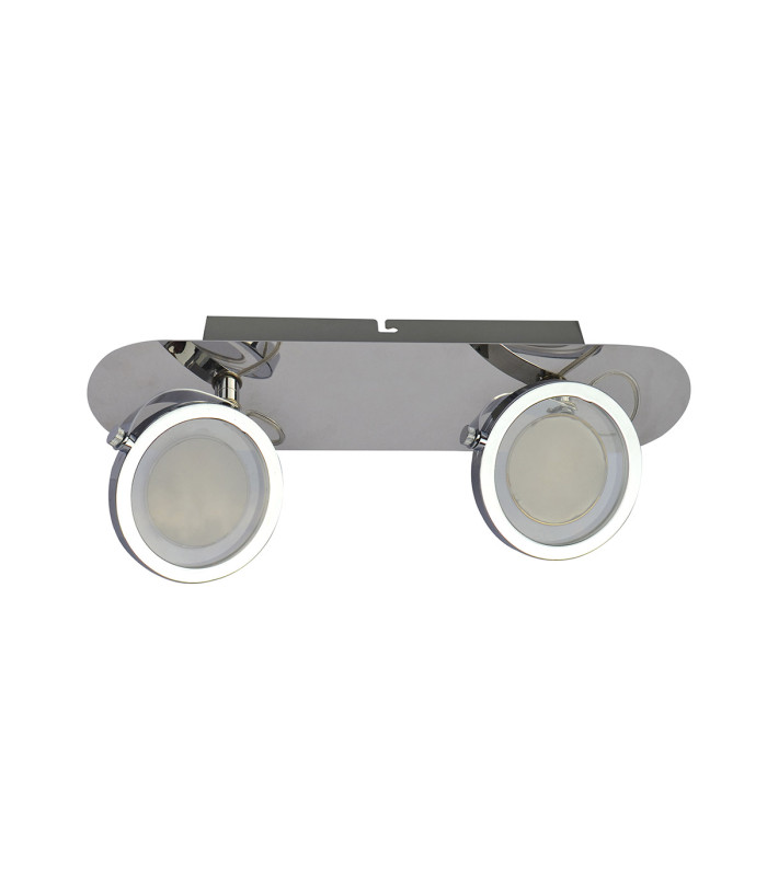 Alessio LED Semi Flush Ceiling Light Chrome 3000K Warm White 2xLED-1