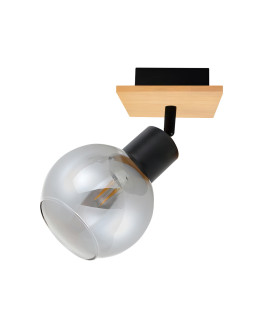Barel Single Spotlight Black Wooden-1