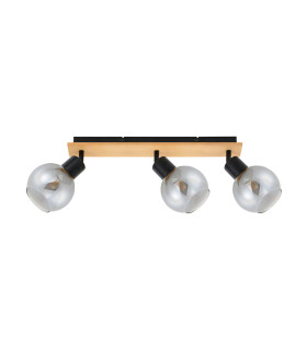 Barel Ceiling Spotlight Bar Black Wooden 3xE27-1