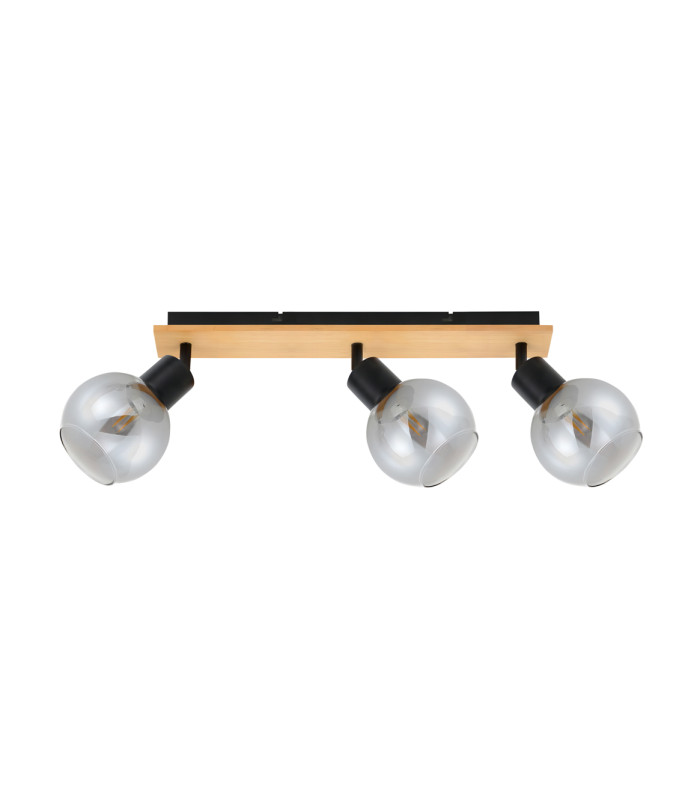 Barel Ceiling Spotlight Bar Black Wooden 3xE27-1