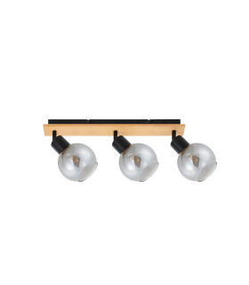 Barel Ceiling Spotlight Bar Black Wooden 3xE27-2