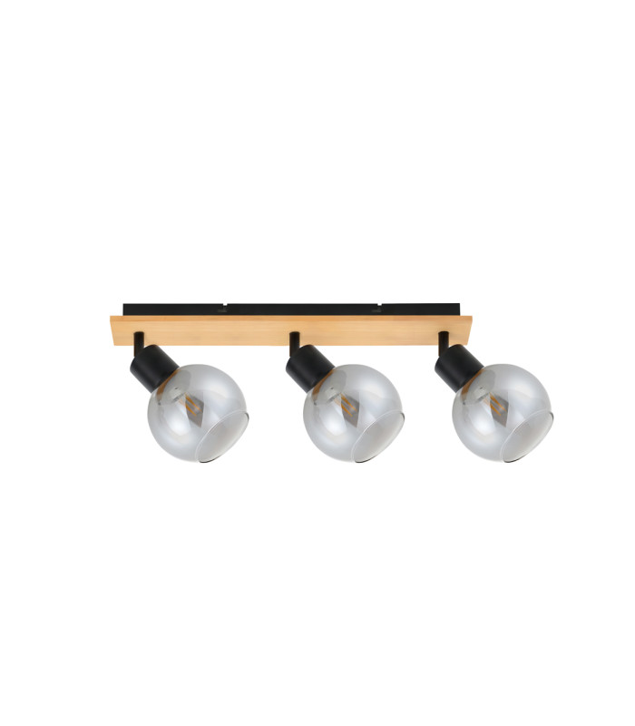 Barel Ceiling Spotlight Bar Black Wooden 3xE27-2