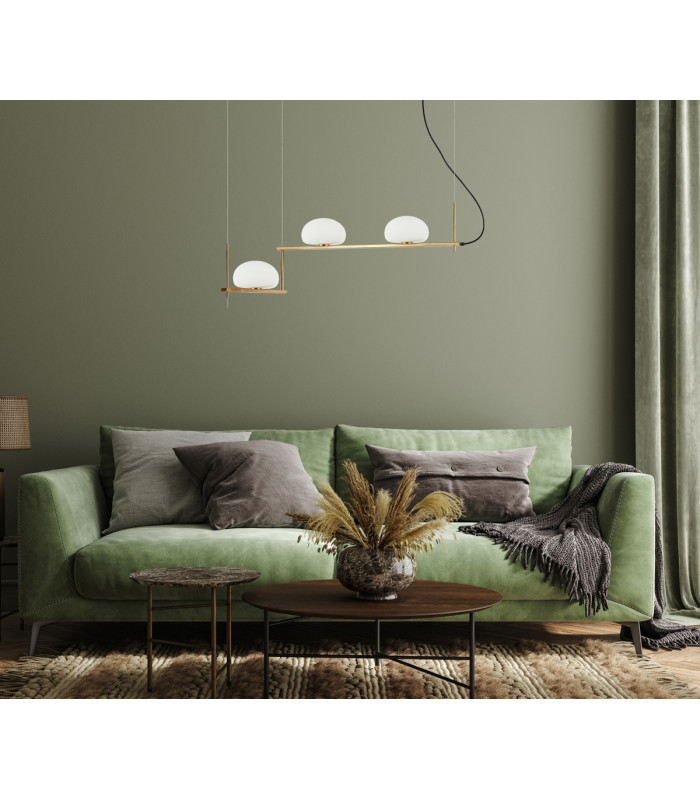 Kernio Bar Pendant Ceiling Light Brass 3xG9-5