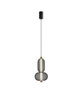 Marco Wire Frame Pendant Ceiling Light Black 3000K Warm White-1
