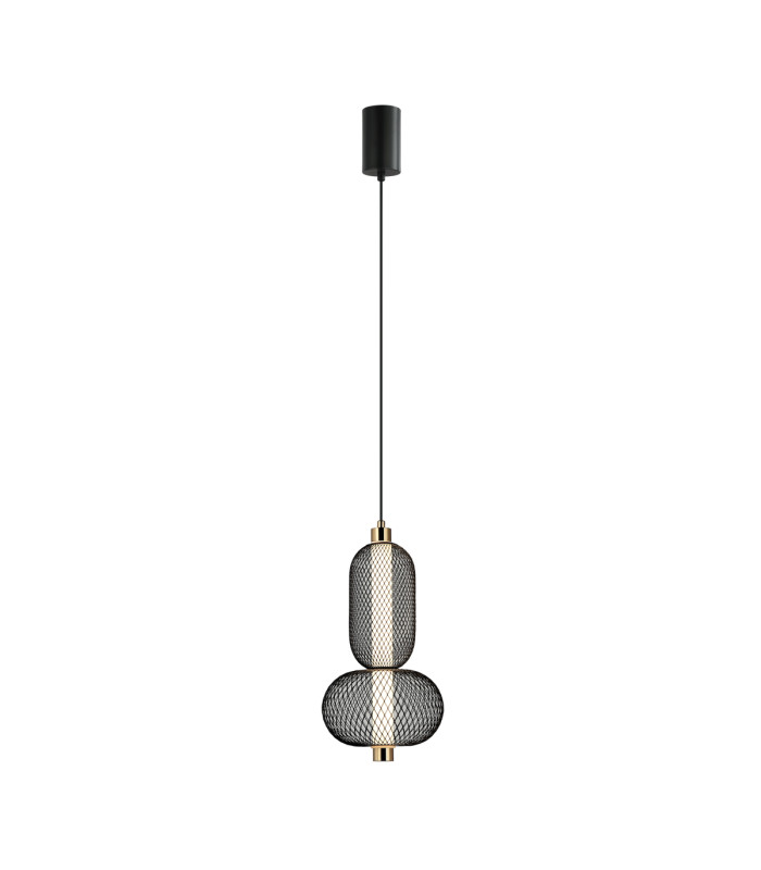 Marco Wire Frame Pendant Ceiling Light Black 3000K Warm White-1