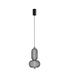 Marco Wire Frame Pendant Ceiling Light Black 3000K Warm White-2