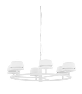 Miranda Multi Arm Pendant Ceiling Light White 3000K Warm White 6xLED-2