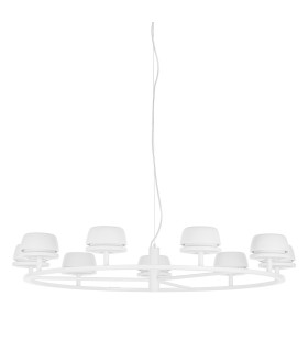 Miranda Multi Arm Pendant Ceiling Light White 3000K Warm White 9xLED-2
