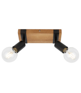 Molini Twin Ceiling Spotlight Black Wood 2xE27-1