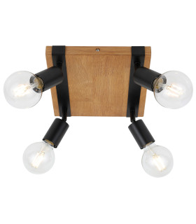 Molini Ceiling Spotlight Clusters Black Wood 4xE27-1