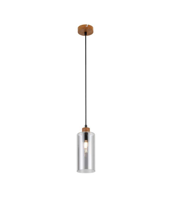 Naster Slim Pendant Ceiling Light Wooden Black-1