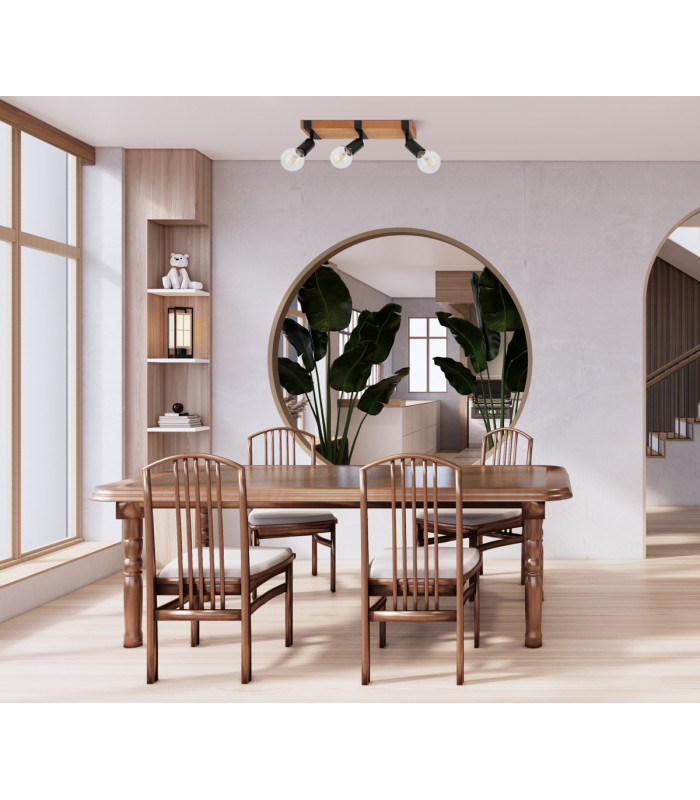 Molini Ceiling Spotlight Bar Black Wood 3xE27-5