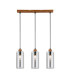 Naster Bar Pendant Ceiling Light Wooden Black 3xE27-1