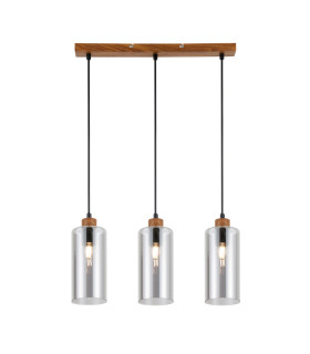 Naster Bar Pendant Ceiling Light Wooden Black 3xE27-1