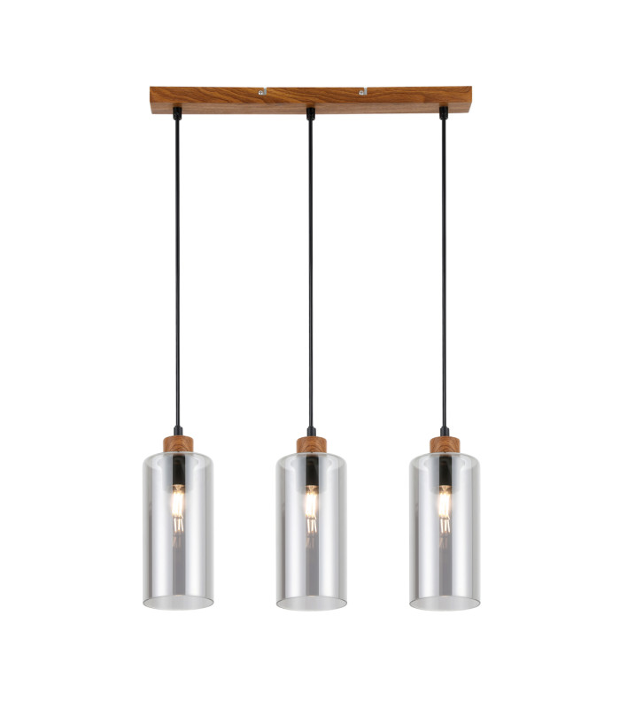 Naster Bar Pendant Ceiling Light Wooden Black 3xE27-1