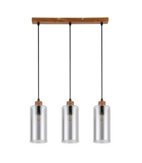 Naster Bar Pendant Ceiling Light Wooden Black 3xE27-2