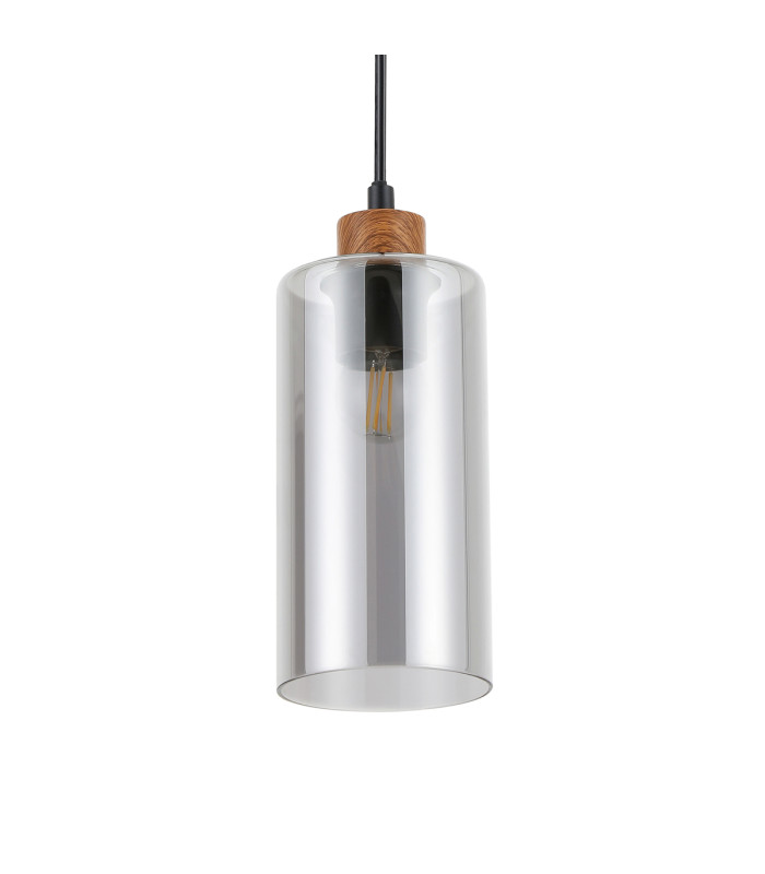 Naster Bar Pendant Ceiling Light Wooden Black 3xE27-3
