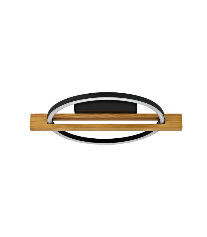 Natano LED Semi Flush Ceiling Light Black 3000K Warm White-2