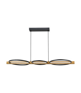Natano Bar Pendant Ceiling Light Black 3000K Warm White 3xLED-2